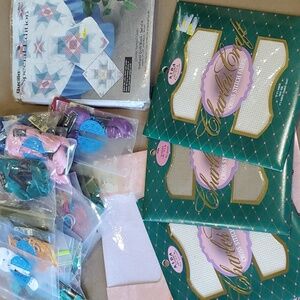 DMC Assorted Cross Stitch Bundle Thread, Quilt Blocks And Fabric⁹